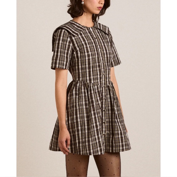 Damson Madder Dresses & Skirts - Damson Madder - Miley Mini Dress - Yellow/Black Check